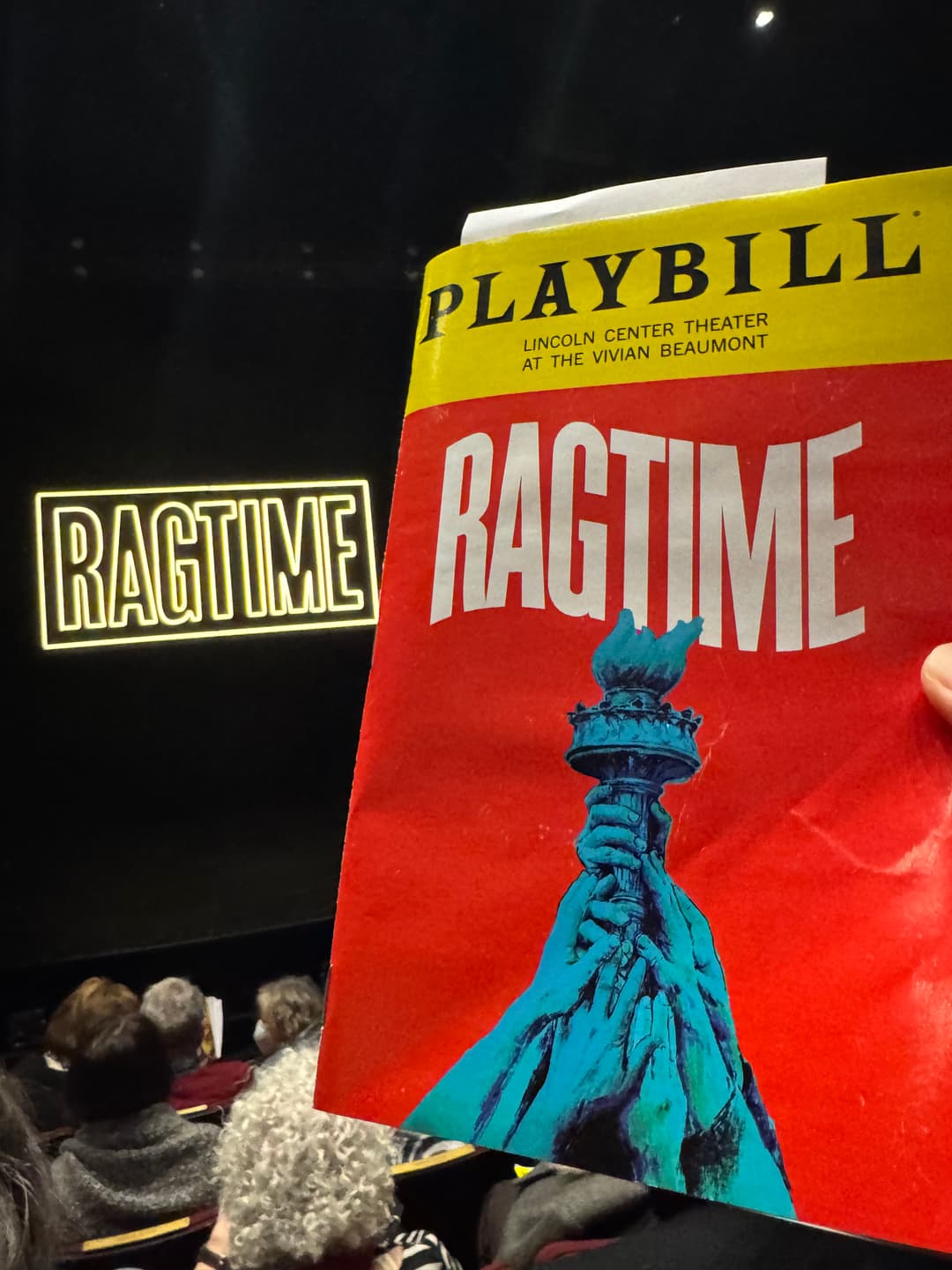 Personal playbill from Ragtime